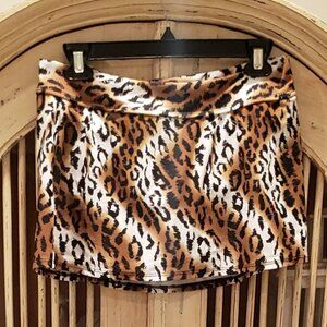 Venus Black Brown and White  Leopard Print Swim Skirt